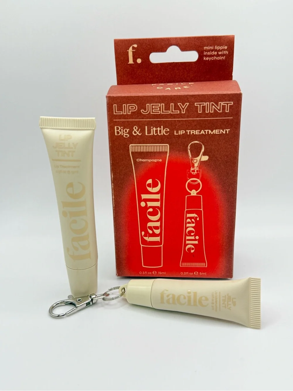 NEW Facile Big & Little Lip Jelly Tint Duo Champagne Set